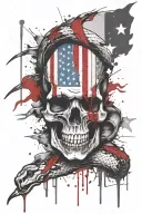 Snake wrapped american flag dont tread on me nots tattoo design idea