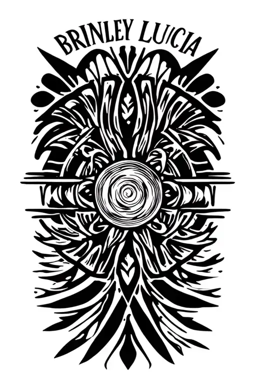 "Brinley Lucia" Hurricane with sunshine tattoo design idea