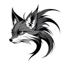 Nine -tailed fox tattoo design idea