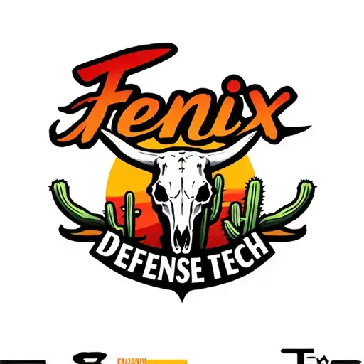 "Fenix Defense Tech" "Fenix Defense Tech" Logo for a defense company based in Arizona using the outline of the state line, a cow skull and cactus. tattoo design idea