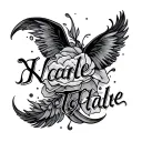 name written tattoo design idea