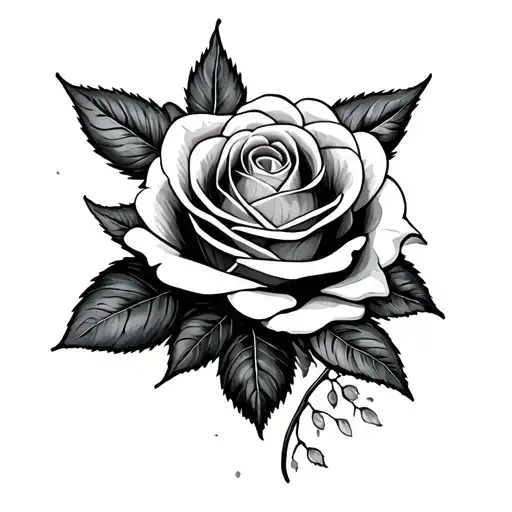 ice coffee roses intertwined tattoo design idea