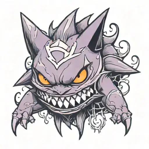 gengar, haunter, ghastly tattoo design idea