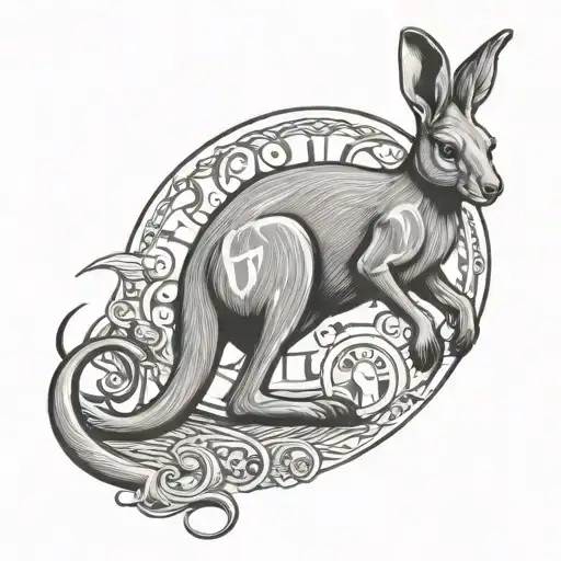 gambler kangaroo tattoo design idea