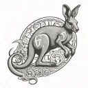 gambler kangaroo tattoo design idea