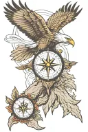 mountain compass eagle soaring tattoo design idea