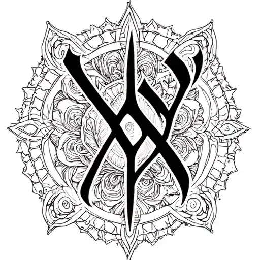 YHWH written tattoo design idea