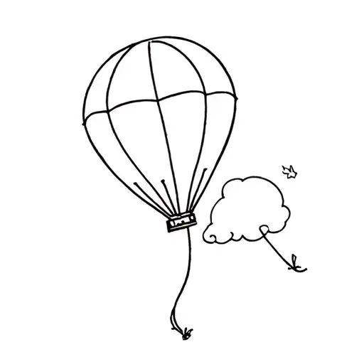 Balloon and a kite tattoo design idea