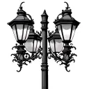 simple lamp post tattoo design idea