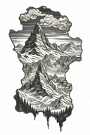 matterhorn mountain range silhouette tattoo design idea