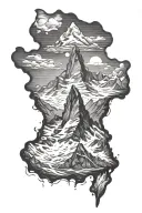 matterhorn mountain range silhouette tattoo design idea