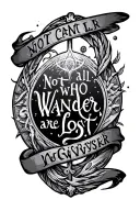 "Not all who wander are lost" vegvisir symbol tattoo design idea