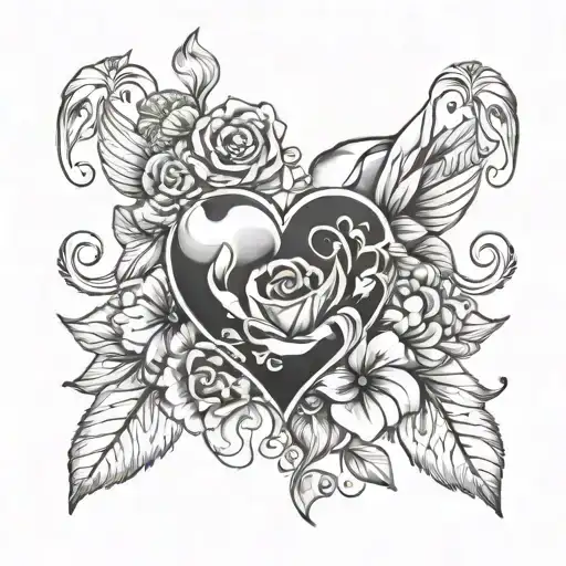 humble & kind heart tattoo design idea
