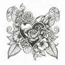 humble & kind heart tattoo design idea