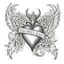 humble & kind heart tattoo design idea