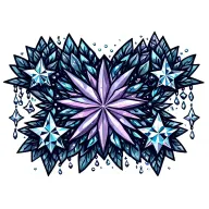 stars and diamonds sparkles dangling down hippy tattoo design idea