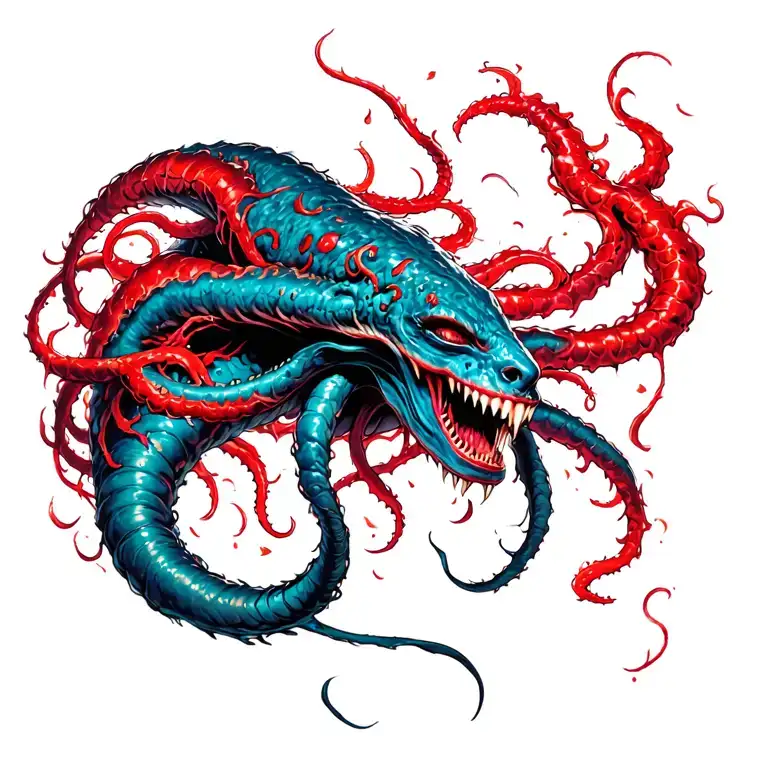 blood thirsty medusa in the style of witchblade tattoo design idea