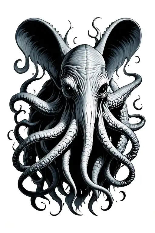 cthulhu coming out tattoo design idea