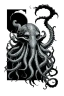 cthulhu coming out tattoo design idea