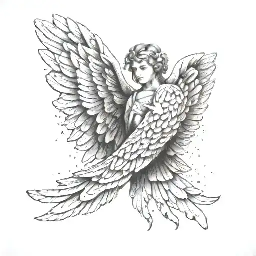 guardian angel wings tattoo design idea