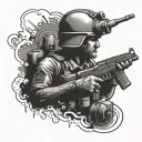 engineer  army infantry  tattoo design idea