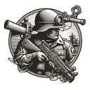 engineer  army infantry  tattoo design idea