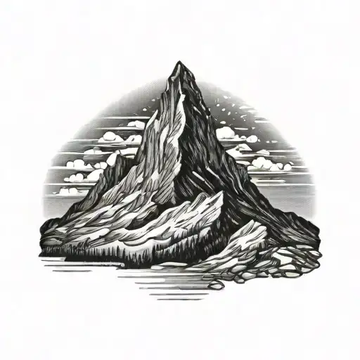matterhorn scene tattoo design idea