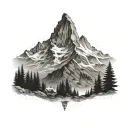 matterhorn scene tattoo design idea