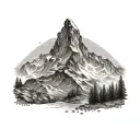 matterhorn scene tattoo design idea
