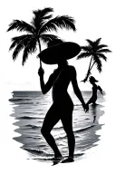 beach theme sleeve tattoo design idea