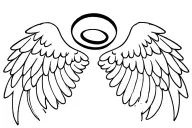 angel wings with halo inside with www tattoo design idea
