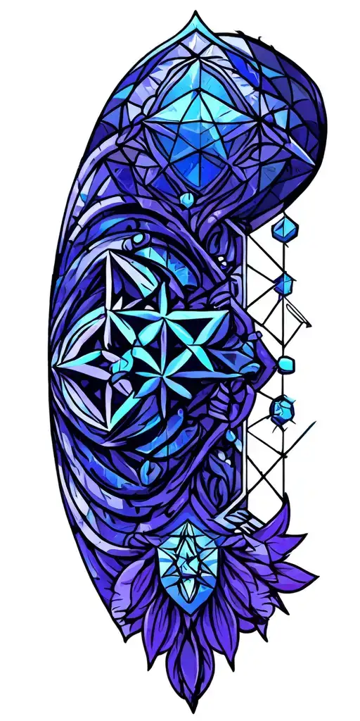 metatrons cube sacred geometry patterns tattoo design idea