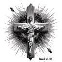 Isaiah 41:10 with a cross tattoo design idea