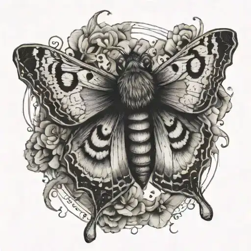 death moth vintage  tattoo design idea