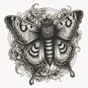 death moth vintage  tattoo design idea