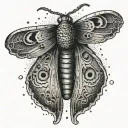 death moth vintage  tattoo design idea