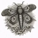 death moth vintage  tattoo design idea