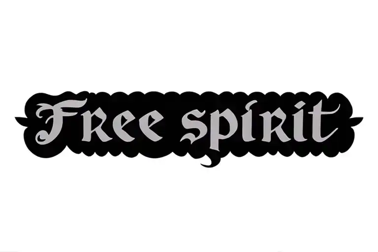 "Free spirit" caligraphy tattoo design idea