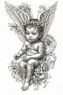 cherub angel tattoo design idea