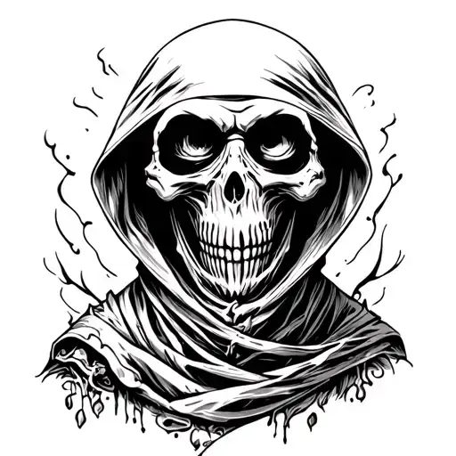 Grim Reaper Head tattoo design idea