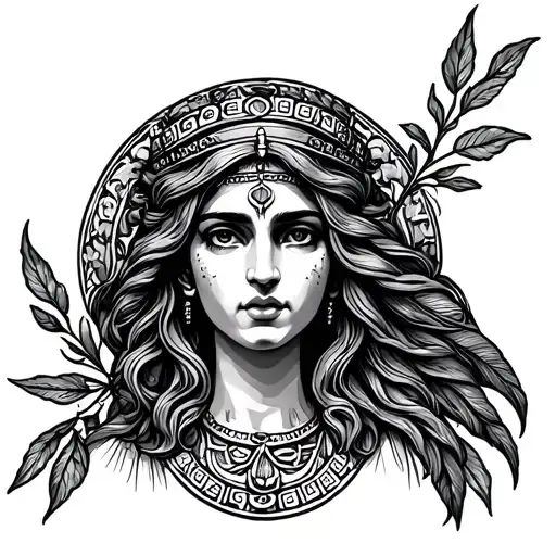 Greek Pandora Fineline tattoo design idea