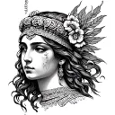 Greek Pandora Fineline tattoo design idea