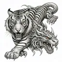 tiger and dragon tattoo design idea