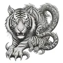 tiger and dragon tattoo design idea