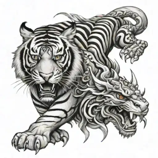 tiger and dragon tattoo design idea