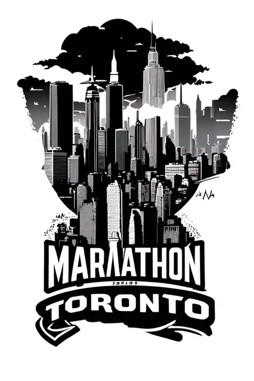  Marathon toronto skyline running date tattoo tattoo design idea