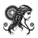 Virgo and Aquarius symbol tattoo design idea