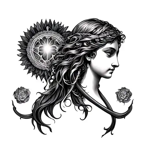 Virgo and Aquarius symbol tattoo design idea