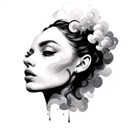 Coverup Clouds and Smoke tattoo design idea