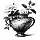 Broken Vase tattoo design idea